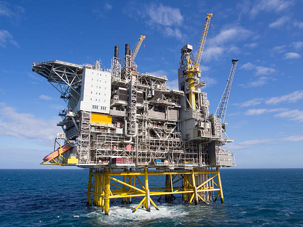 offshore oil platform on the north sea, in the norwegian sector